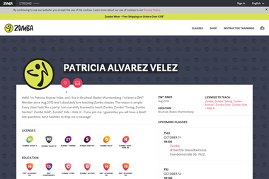 zumba.com/en-US/profiles/460330/Patricia-Alvarez-Velez - Personal Trainer Bruchsal
