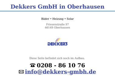 dekkers-gmbh.de - Ölheizung Oberhausen