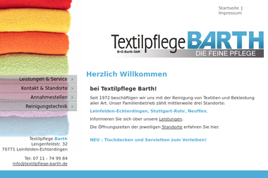 textilpflege-barth.de - Reinigungskraft Stuttgart