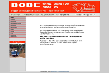 bobe-tiefbau.de - Tiefbauunternehmen Dortmund