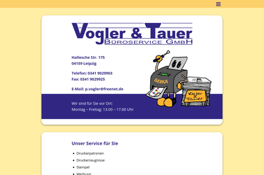 vogler-tauer-bueroservice.de - Firmenbedarf Leipzig